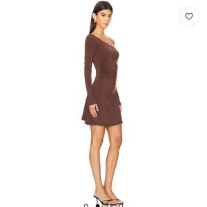 WeWoreWhat | Brown One Shoulder Mini Dress Size Small